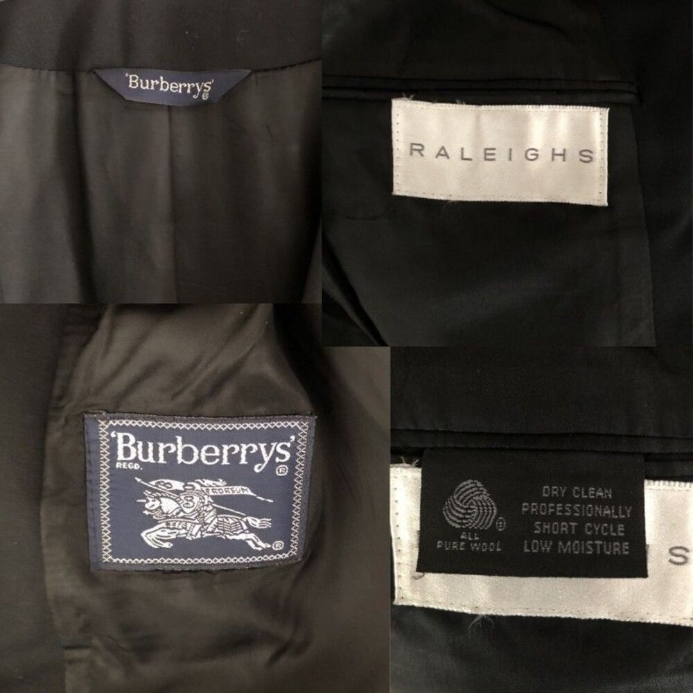 VTG Burberrys Black Wool Suit Womens Sz M Jacket Skirt Set 80s Classic Timeless - Picture 6 of 16